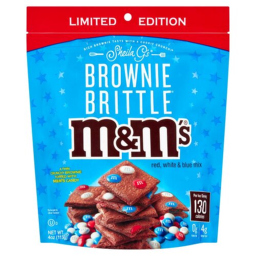 Sheila G's M&M's Red, White & Blue Mix Brownie Brittle Limited Edition, 4 oz