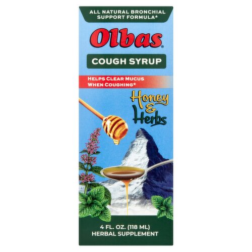 Olbas Honey & Herbs Cough Syrup Herbal Supplement, 4 fl oz