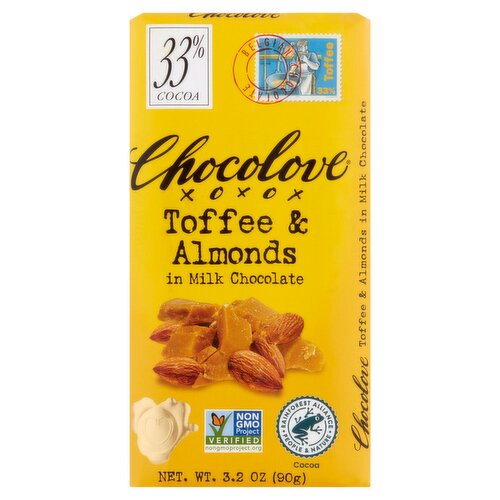 Chocolove Toffee & Almonds in Milk Chocolate, 3.2 oz