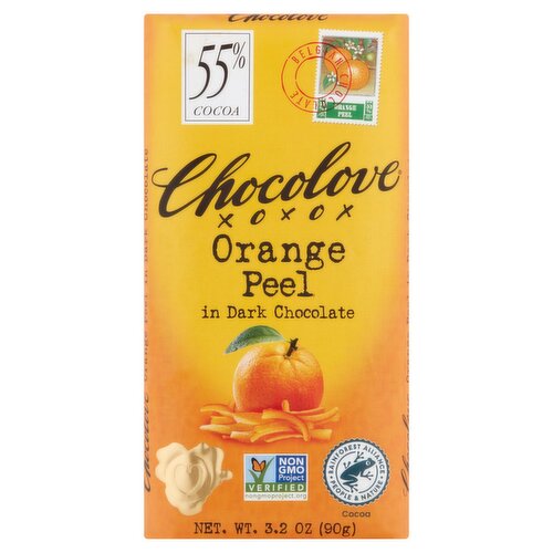 Chocolove Orange Peel in Dark Chocolate, 3.2 oz