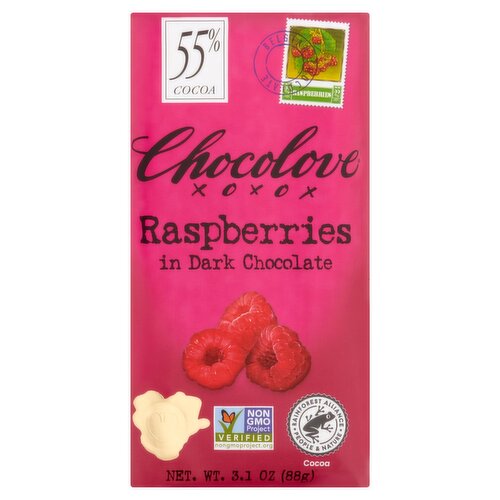 Chocolove Raspberries in Dark Chocolate, 3.1 oz