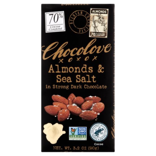 Chocolove Almonds & Sea Salt in Strong Dark Chocolate, 3.2 oz