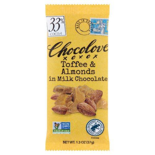 Chocolove Toffee & Almonds in Milk Chocolate, 1.3 oz