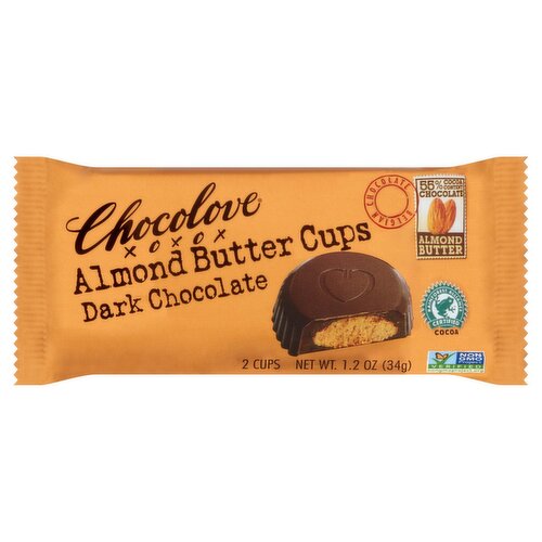 Chocolove Dark Chocolate Almond Butter Cups, 2 count, 1.2 oz