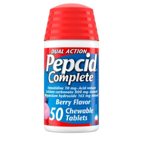 Pepcid Complete Dual Action Berry Flavor Chewable Tablets, 50 count