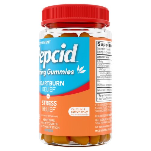 Pepcid Peach-Raspberry Soothing Gummies Dietary Supplement, 32 count