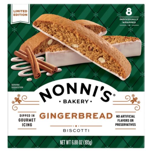 Nonni's Bakery Gingerbread Biscotti Limited Edition, 8 count, 6.88 oz