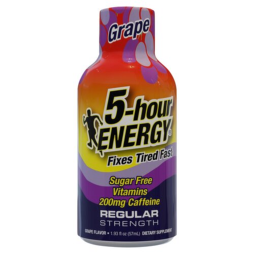 5-hour Energy Grape Flavor Regular Strength Dietary Supplement, 1.93 fl oz