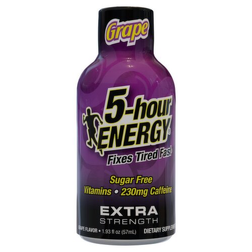 5-hour Energy Grape Flavor Extra Strength Dietary Supplement, 1.93 fl oz