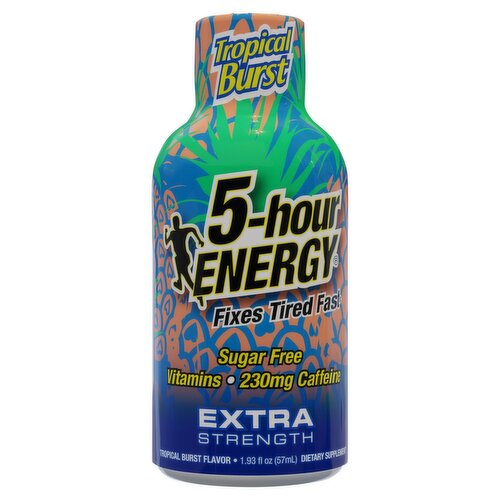 5-hour Energy Tropical Burst Flavor Extra Strength Dietary Supplement, 1.93 fl oz