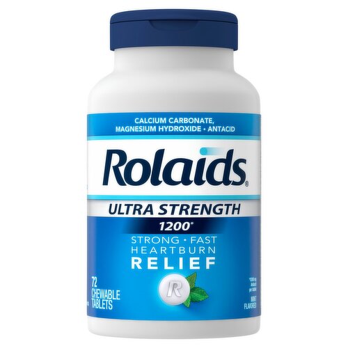 Rolaids Mint Ultra Strength Chewable Tablets, 72 count