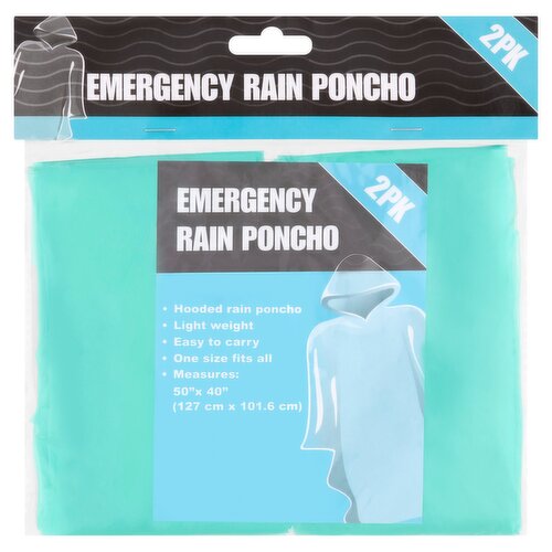 Regent Emergency Rain Poncho, 2 Count