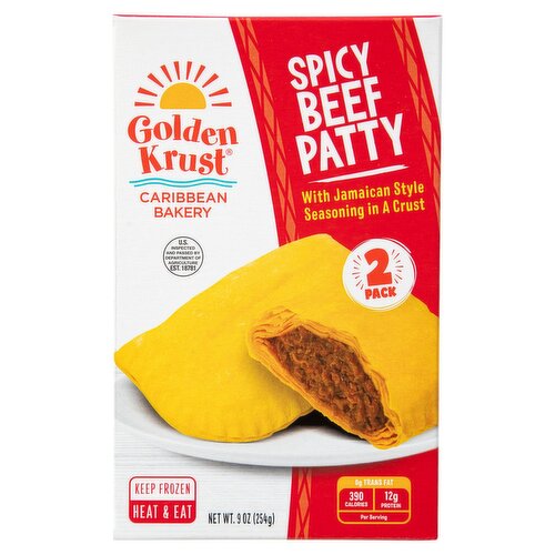 Golden Krust Spicy Beef Patty, 2 count, 9 oz