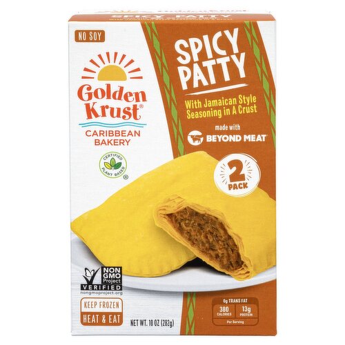 Golden Krust Jamaican Style Plant-Based Protein Turnover Spicy Patties, 5.0 oz, 2 count