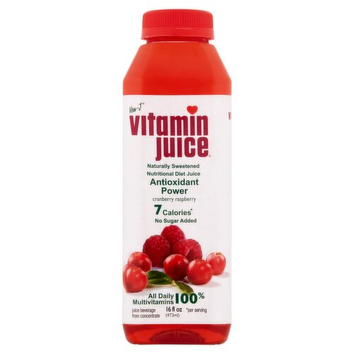 Vita-J Vitaminjuice Cranberry Raspberry Juice Beverage, 16 fl oz