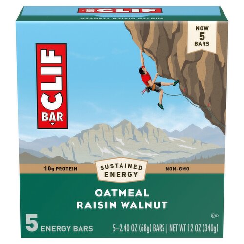 Clif Bar Oatmeal Raisin Walnut Energy Bars, 2.40 oz, 5 count