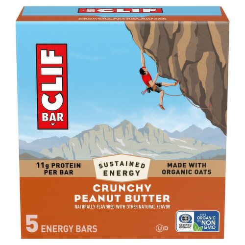 Clif Bar Crunchy Peanut Butter Energy Bars, 2.4 oz, 5 count