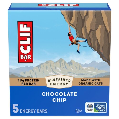 Clif Bar Chocolate Chip Energy Bars, 2.4 oz, 5 count