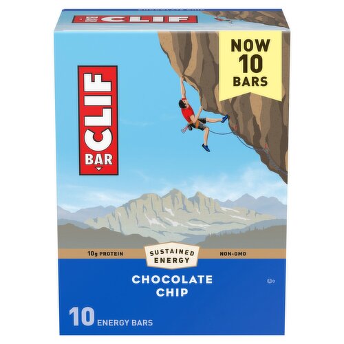 Clif Bar Chocolate Chip Energy Bars, 2.4 oz, 10 count