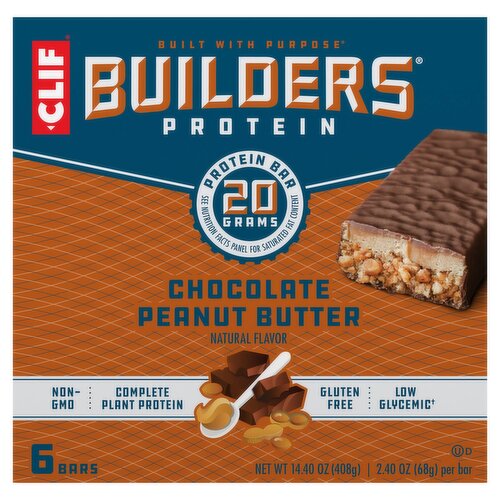 Clif Chocolate Peanut Butter Protein Bars, 2.40 oz, 6 count