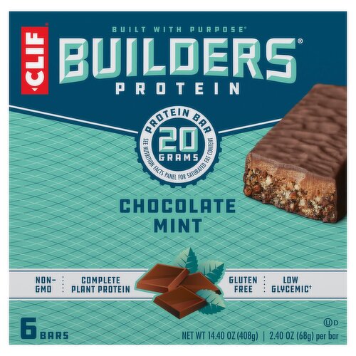 Clif Chocolate Mint Protein Bars, 2.40 oz, 6 count