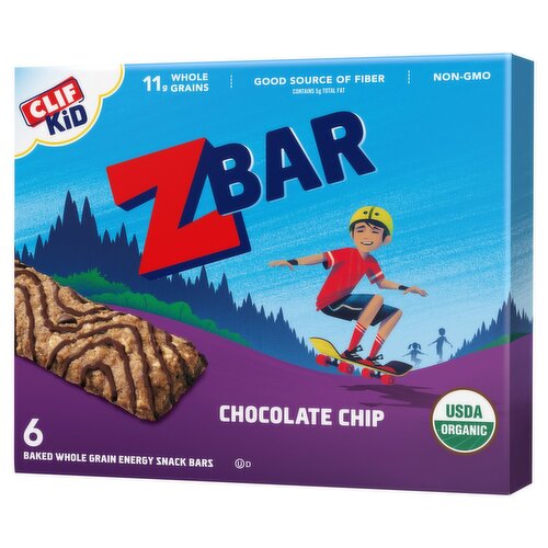 Clif ZBar Chocolate Chip Soft-Baked Energy Snack Bars, 1.27 oz, 6 count