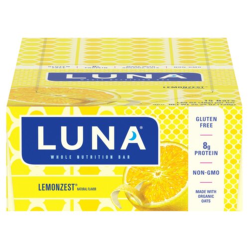 Luna Lemonzest Whole Nutrition Bar, 1.69 oz, 15 count