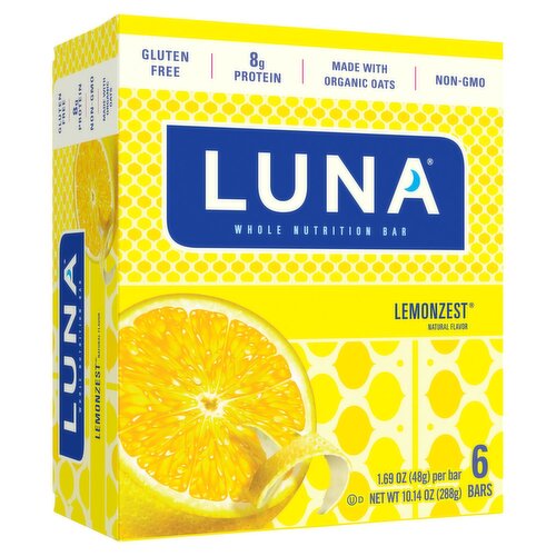 Luna Lemonzest Whole Nutrition Bar, 1.69 oz, 6 count