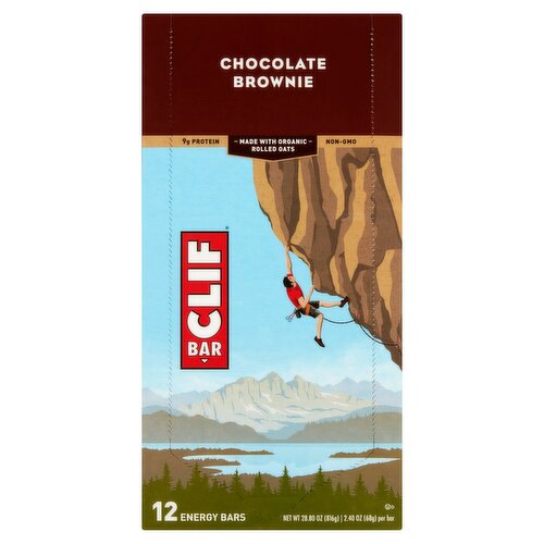 Clif Bar Chocolate Brownie Energy Bars, 2.40 oz, 12 count