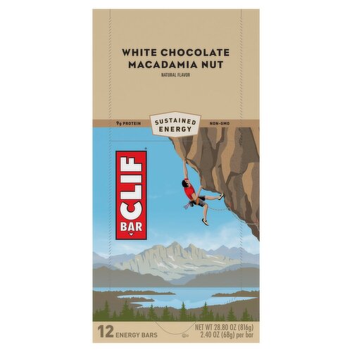 Clif Bar White Chocolate Macadamia Nut Energy Bars, 2.40 oz, 12 count