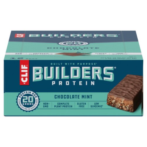 Clif Builders Chocolate Mint Protein Bars, 2.40 oz, 12 count