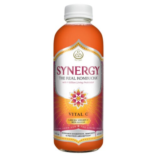 Synergy Vital C Vitamin C Beta Glucan The Real Kombucha, 1,000 mg, 16 fl oz