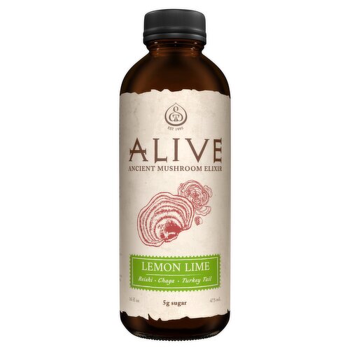 Alive Lemon Lime Ancient Mushroom Elixir, 16 fl oz