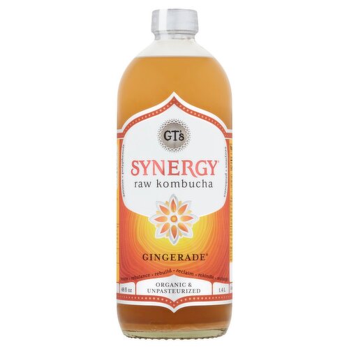 GT's Synergy Gingerade Raw Kombucha, 48 fl oz