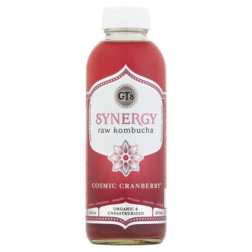 GT's Synergy Cosmic Cranberry Raw Kombucha, 16 fl oz