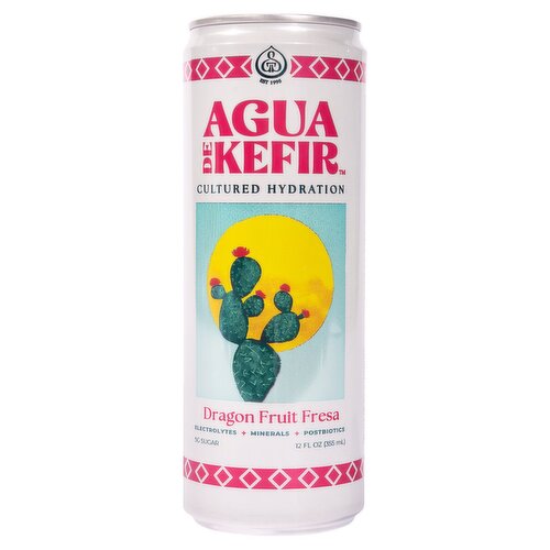 Agua De Kefir Dragon Fruit Fresa Cultured Hydration Beverage, 12 fl oz
