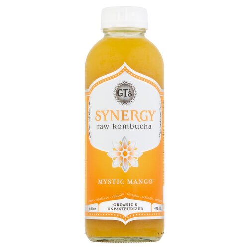 GT's Synergy Mystic Mango Raw Kombucha, 16 fl oz