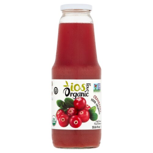  IOS Love Organic 100% Organic Cranberry Juice, 33.8 fl oz