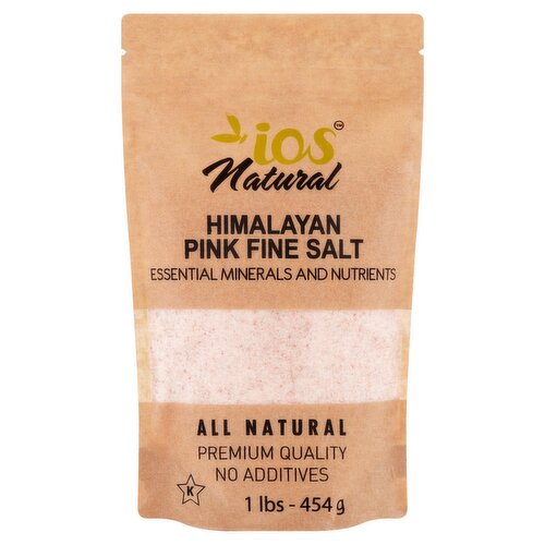 IOS Natural Himalayan Pink Fine Salt, 1 lbs