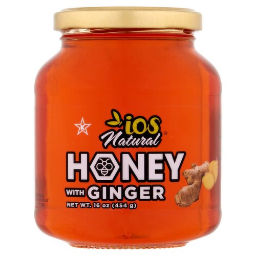 IOS Natural Honey with Ginger, 16 oz