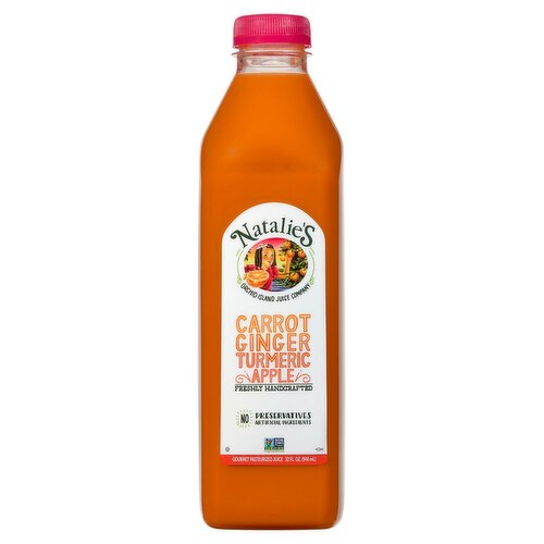 Natalie's Carrot Ginger Turmeric Apple Juice, 32 fl oz