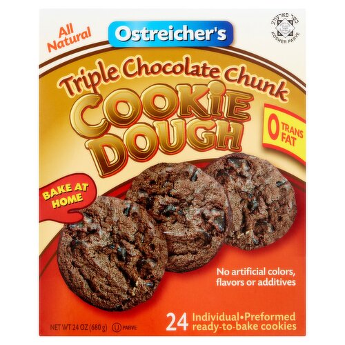 Ostreicher's Triple Chocolate Chunk Cookie Dough, 24 oz