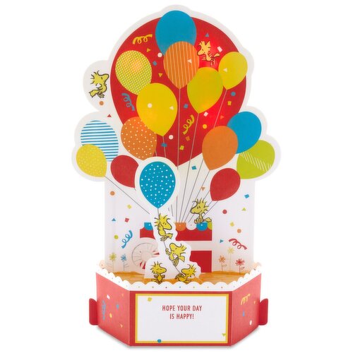 Hallmark Paper Wonder Peanuts Pop Up Birthday Card with Music (Snoopy, Birthday Balloons)