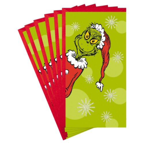 Hallmark Pack of Christmas Money or Gift Card Holders, The Grinch (6 Holiday Cards with Envelopes)