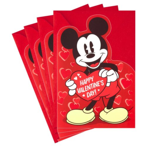 Hallmark Pack of 4 Mickey Mouse Valentines Day Cards (All the Things You Love)