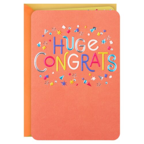 Hallmark Colorful Congratulations Card (Huge Congrats) for Graduations, New Jobs, Retirements, Promotions