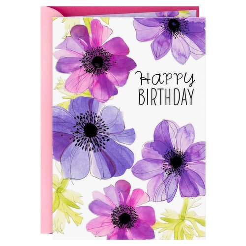 Hallmark Birthday Card for Her (Purple and Yellow Flowers) 