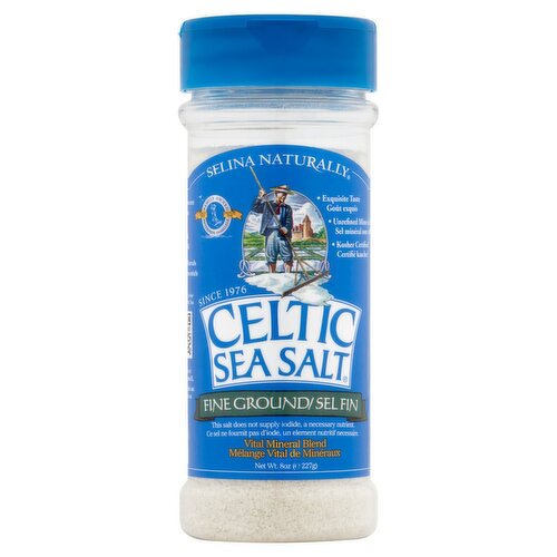 Selina Naturally Fine Ground Celtic Sea Salt, 8 oz