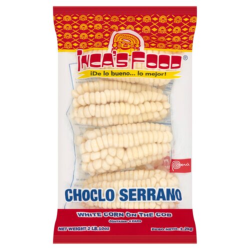 Inca's Food White Corn on the Cob, 4 count, 2 lb 10 oz