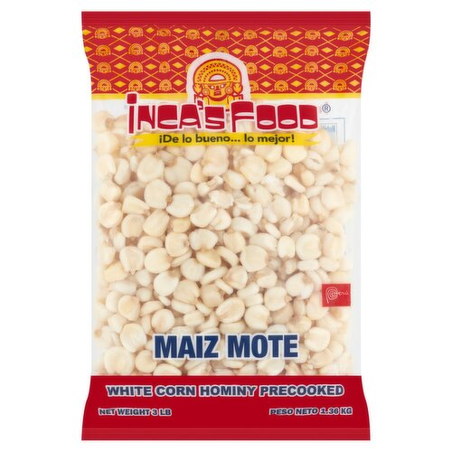 Inca's Food Precooked White Corn Hominy, 3 lb